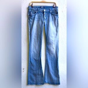 Rock & Republic Low Rise Y2K Medium Wash Bootcut Blue Denim Jeans Size 28